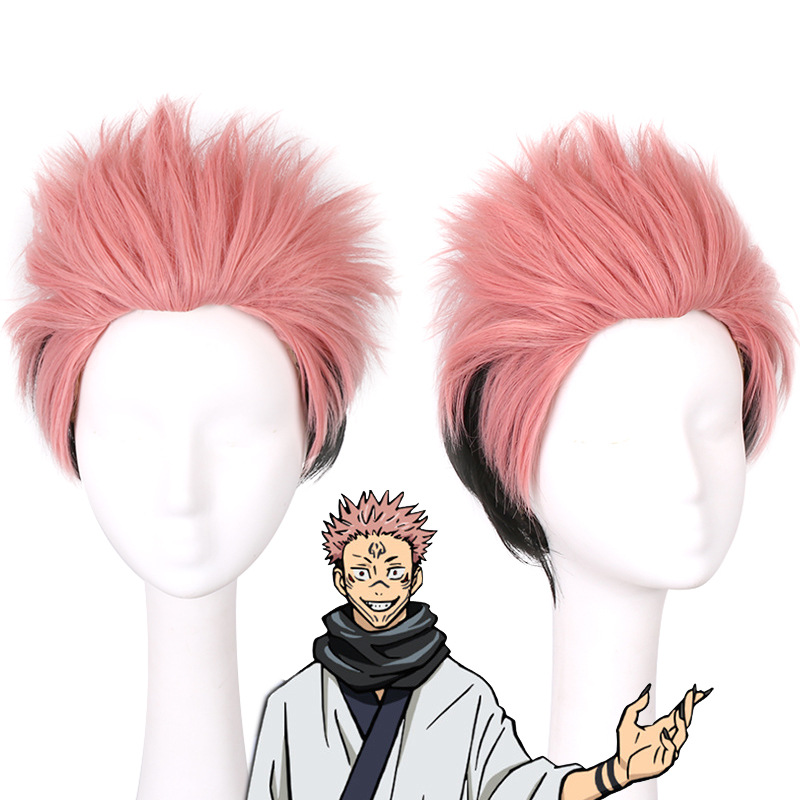 Anime Cosplay Easy - Jujutsu Kaisen Two-Face Sukuna Cosplay-Perücke, mehrfarbig,
