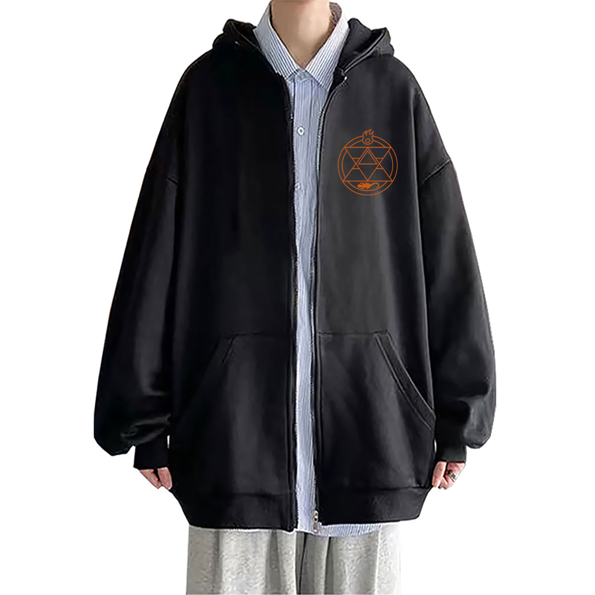Fullmetal Alchemist Coat - Anime Fullmetal Alchemist Roy Mustang Grafik-Reißverschluss-Hoodie