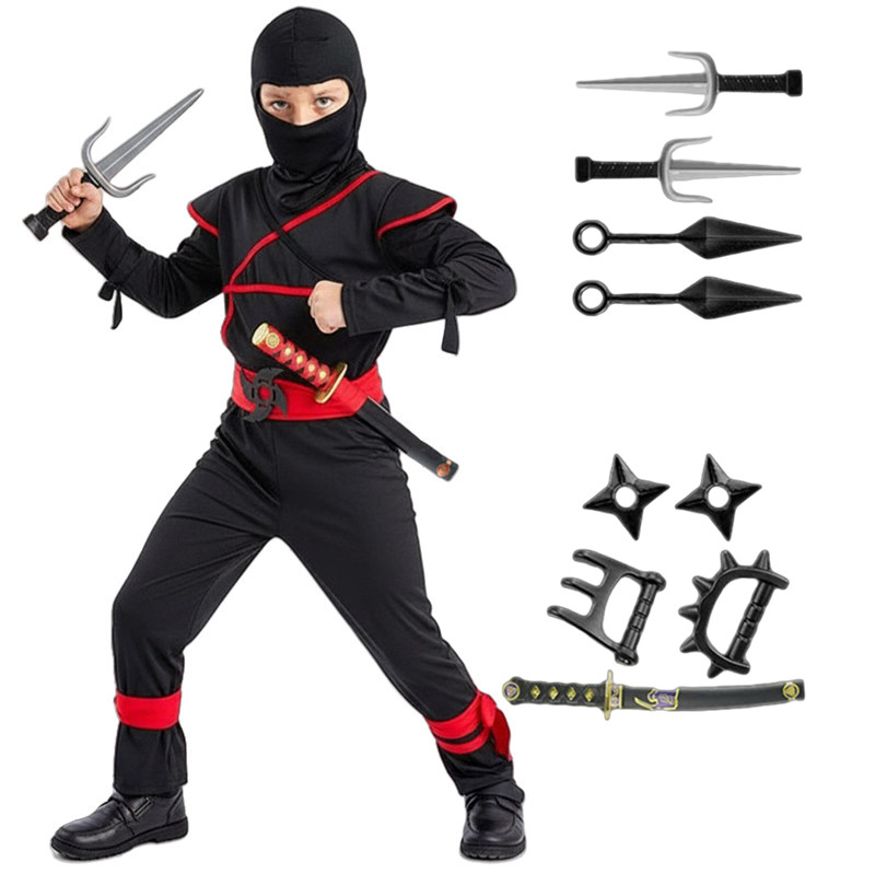 Anime Cosplay With Mask - Japanisches Samurai-Kostüm für Kinder, Ninja-Cosplay, Halloween-Party,