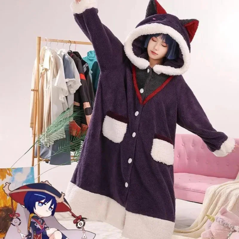 Genshin Impact Cosplay Pyjama  – Anime Cosplay Thick Bewertung und Preis
